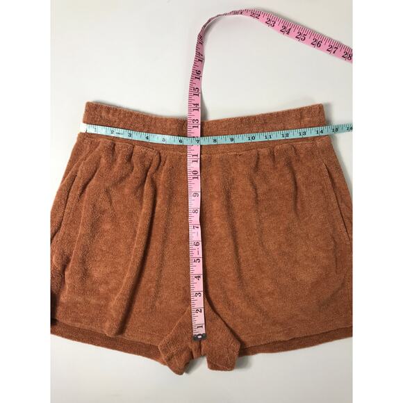 Marine Layer Set Women's Terry Out Resort Top Shorts Brown Casual Relaxed Vaca - Picture 15 of 16